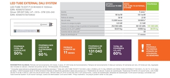 Sistema externo de tubo de LED - cálculo