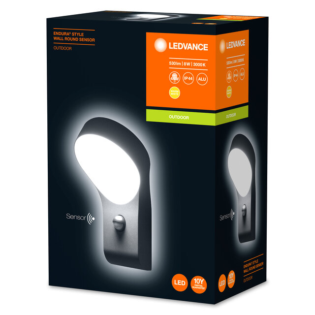 ENDURA STYLE WALL ROUND SENSOR 8W DG